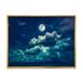 East Urban Home Full Moon in Cloudy Night Sky II - Photograph on Canvas Canvas, Wood in Blue/White | 12 H x 20 W x 1 D in | Wayfair