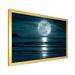 East Urban Home Super Moon over the Sea I - Photograph on Canvas Canvas, Wood in Blue/White | 12 H x 20 W x 1 D in | Wayfair