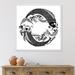 East Urban Home Chinese Koi Fish in Chinoiserie Style III - Graphic Art on Canvas Canvas, Wood in Black/White | 30 H x 30 W x 1 D in | Wayfair