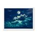 East Urban Home Full Moon in Cloudy Night Sky II - Photograph on Canvas Metal in Blue/White | 24 H x 32 W x 1 D in | Wayfair