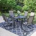 Lark Manor™ Alyah Rectangular 6 - Person 60" Long Outdoor Dining Set Metal in Black | 28 H x 60 W x 38 D in | Wayfair