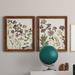 Red Barrel Studio® Pressed Flower Arrangement III - 2 Piece Painting Print Set Canvas in White | 24 H x 36 W x 1.5 D in | Wayfair