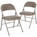 Inbox Zero Ivadelle Double Braced Vinyl Folding Chair Metal/Fabric in Gray | 42.75 H x 18.25 W x 5.25 D in | Wayfair