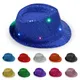 Robe de Barrage à Paillettes Colorées pour Homme et Femme Clignotant LED Brillante Chapeau de