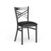 Steel X-back Restaurant Chair - 16.5"W x 17"D x 32.25"H