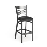 2 Pack Clear Coated ''X'' Back Metal Restaurant Barstool - 17"W x 18"D x 42.25"H - 17"W x 18"D x 42.25"H