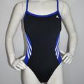 Adidas Swim | Adidas Women's New Solid Splice Vortex One-Piece | Color: Black/Blue | Size: Various