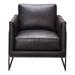 LUXLEY CLUB CHAIR ONYX BLACK LEATHER - Moe's Home Collection PK-1082-02