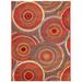 "Liora Manne Marina Circles Indoor/Outdoor Rug Saffron 4'10""x7'6"" - Trans Ocean MNA58803517"