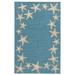 "Liora Manne Capri Starfish Border Indoor/Outdoor Rug Aqua 42""x66"" - Trans Ocean CAP46171004"