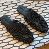 Free People Shoes | Free People Lotta Woven Flat | Color: Black | Size: 8