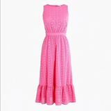 J. Crew Dresses | J Crew Midi Dress Eyelet-Embroidered Tiered | Color: Pink | Size: 0