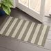 Brown/White 24 x 0.03 in Indoor/Outdoor Area Rug - Breakwater Bay Papatya Striped Flatweave Tan Ivory Indoor Outdoor Area Rug | Wayfair