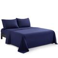 Canora Grey Marlborough 600 Cotton Blend Plain Sheet set Cotton in Blue/Navy | Twin Sheet Set + 1 Standard Pillowcase | Wayfair