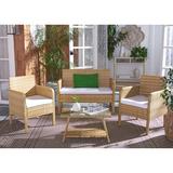 Latitude Run® Aboka 4 Piece Rattan Sofa Seating Group w/ Cushions Synthetic Wicker/All - Weather Wicker/Wicker/Rattan | Outdoor Furniture | Wayfair