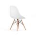 Wrought Studio™ Daker Chair w/ Wooden Legs Plastic/Acrylic/Upholstered in White | 31.5 H x 18.25 W x 22.5 D in | Wayfair