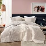 Red Barrel Studio® Anley Half Moon Color Block Oversized Comforter Set Polyester/Polyfill/Cotton in White | Wayfair
