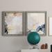 Latitude Run® Indigo Blush & Gold III - 2 Piece Picture Frame Painting Print Set on Canvas Canvas, in White | 24 H x 36 W x 1.5 D in | Wayfair