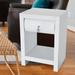 Latitude Run® 1 - Drawer Solid Wood Nightstand in White Wood/Glass in Brown/White | 26 H x 18 W x 15 D in | Wayfair