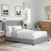 Lark Manor™ Gael Tufted Low Profile Platform Bed Upholstered/Polyester in Gray | 55.5 H x 65.75 W x 89 D in | Wayfair