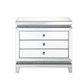 Everly Quinn Chifley 3 - Drawer Nightstand in White Wood in Brown/White | 32 H x 16 W x 32 D in | Wayfair 97AB9D8340AC401EA3B126E3142C7CF8