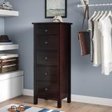 Beachcrest Home™ Bryant 5 Drawer 18.5" W Lingerie Chest Wood in Brown | 46.38 H x 18.5 W x 15.5 D in | Wayfair 82DC026362A94E7BA561CF37679C9816