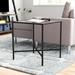 Zipcode Design™ Hagood Glass Cross Legs End Table Stainless Steel/Glass in Black/Brown | 22 H x 20 W x 20 D in | Wayfair