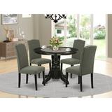 Winston Porter Montreuil 4 - Person Rubberwood Solid Wood Dining Set Wood/Upholstered in White | Wayfair ACA0AA1B5204431F83596FC2F3830025