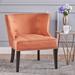 Wingback Chair - Charlton Home® Staas 71.12Cm Wide Tufted Polyester Wingback Chair Polyester in Orange | 31.5 H x 28 W x 28.5 D in | Wayfair