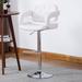 Orren Ellis Glamis Swivel Adjustable Height Bar Stool Leather/Metal/Faux leather in White | 20.87 W x 16.54 D in | Wayfair