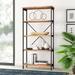 17 Stories Petron Etagere Bookcase Wood in Black/Brown | 68.5 H x 34.25 W x 13.25 D in | Wayfair MCRR7246 30307204