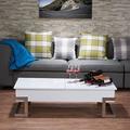 Willa Arlo™ Interiors Zac Lift Top Extendable Sled Coffee Table w/ Storage Wood in White | 14 H x 47 W x 20 D in | Wayfair