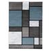 Blue/Gray 94 x 0.49 in Area Rug - Wrought Studio™ Astley Geometric Area Rug in Blue/Gray/Ivory, Polypropylene | 94 W x 0.49 D in | Wayfair