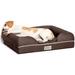 PetFusion Ultimate Dog Bed & Lounge w/ Orthopedic Memory Foam Bolster Polyester/Memory Foam in Brown | 5 H x 25 W x 22 D in | Wayfair PF-IBM2