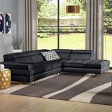 Multi Color Sectional - Wade Logan® Hugo 114" Wide Genuine Leather Sectional Genuine Leather | 37 H x 114 W x 88 D in | Wayfair WLGN7611 37376785