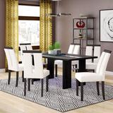 Wade Logan® Meaux 6 - Person Dining Set Wood/Glass in Black/Brown | Wayfair 48E61B45552A478BA6E3B72DC43B206B