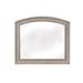 Wooden Mirror with Natural Grain Texture Finish and Curved Top, Gray
