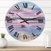 Designart 'Pastel Impression of Lonely Boat on Lake in Gentle Evening Light' Farmhouse wall clock