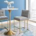 Silver Orchid Brissac Gold Stainless Steel Upholstered Fabric Counter Stool