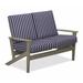 Winston Porter Chrisa Loveseat w/ Cushions Plastic/Metal in Blue/Brown | 38 H x 51.5 W x 31 D in | Outdoor Furniture | Wayfair