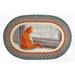 Indigo/Orange 20 x 0.25 in Indoor Area Rug - Millwood Pines Felica Window Cat Printed Area Rug | 20 W x 0.25 D in | Wayfair 65-250WC