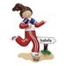 The Holiday Aisle® Girl Runner Hanging Figurine Ornament Plastic in Brown/Red | 5 H x 3.5 W x 0.5 D in | Wayfair FF4BBD2D002F4E3396AA0F55B6887A91