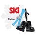 The Holiday Aisle® Ski Snowflake Hanging Figurine Ornament Plastic in Black/Blue | 3 H x 3.25 W x 0.5 D in | Wayfair