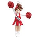 The Holiday Aisle® Cheerleader Uniform Hanging Figurine Ornament Plastic in Red | 4.25 H x 3.25 W x 0.5 D in | Wayfair