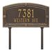 Whitehall Products Hamilton Personalized Standard 2-Line Lawn Address Sign Metal in Yellow/Brown | 9 H x 17 W x 0.375 D in | Wayfair 1875OG