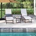 Zipcode Design™ Cllgone 45" Long Reclining Chaise Lounge Set w/ Table Metal in Gray | 37 H x 24 W x 45 D in | Outdoor Furniture | Wayfair