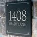Whitehall Products Black Granite Square Trajan Engraved 2-Line Address Sign Stone in Gray | 12 H x 12 W x 0.38 D in | Wayfair 3703SL