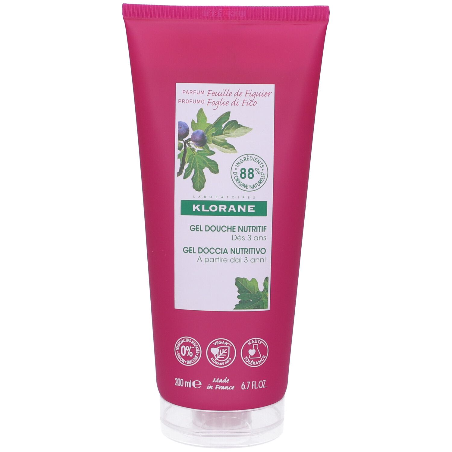 Klorane Gel Doccia Nutritivo al Cupuaçu BIO Profumo Foglie di Fico 200