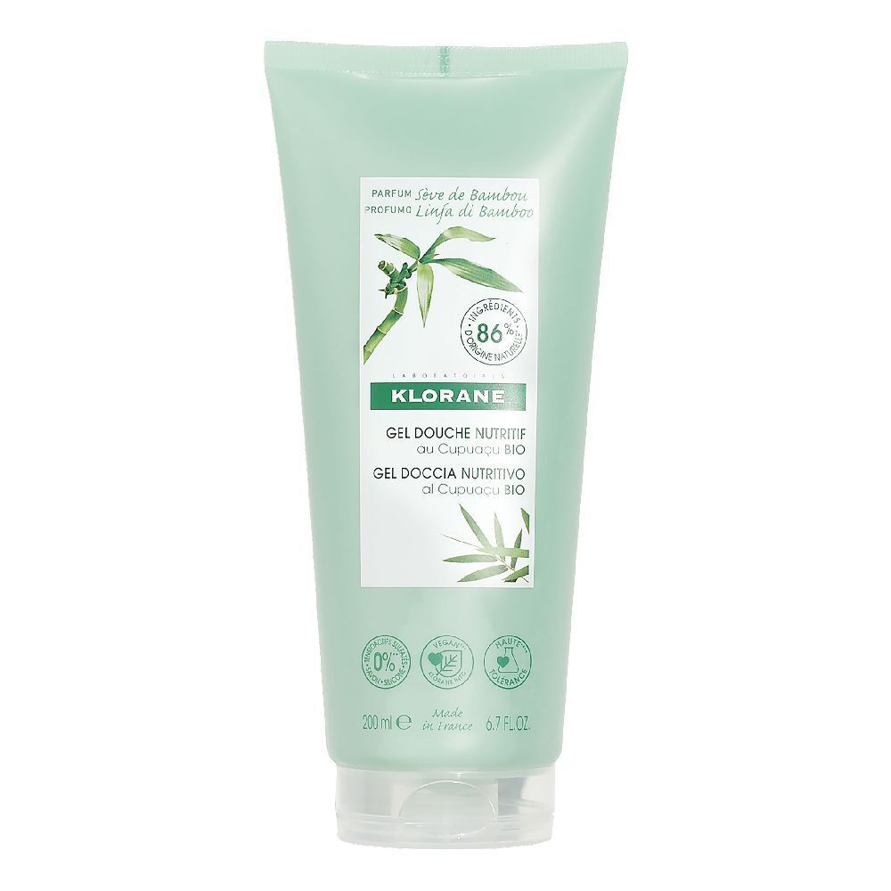 Klorane Gel Doccia Nutritivo al Cupuaçu BIO Profumo Linfa di Bambù 200
