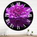 Designart 'Single Chrysanthemum Flower On Black Reflection' Traditional wall clock